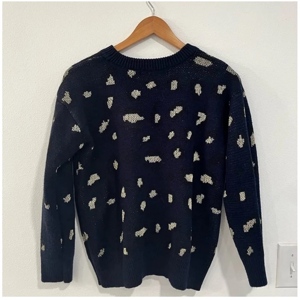 Kendall + Kylie Navy Blue Leopard Print Sweater - Picture 4 of 7